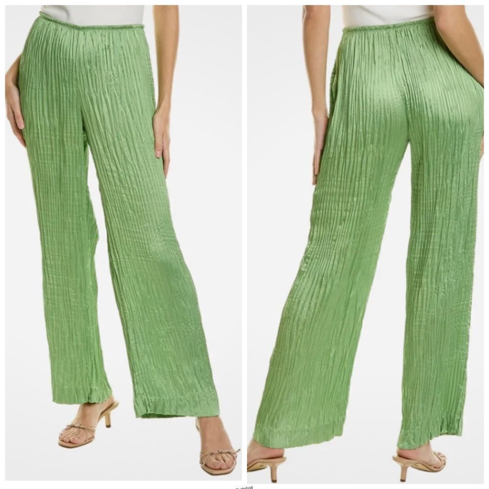 Revolve Vince CRUSHED SATIN HI-WAIST PULL-ON PANT PISTACHIO Green SZ S Trousers